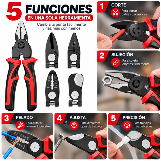 Alicate Multifuncional 5 en 1 – Corte, Agarre y Precisión